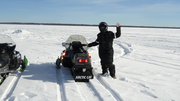 Featured Image - Snowmobiling on a Frozen Lake