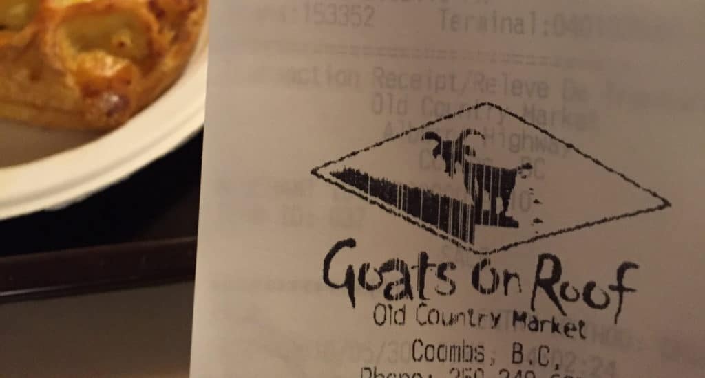 Goats on the Roof Receipt