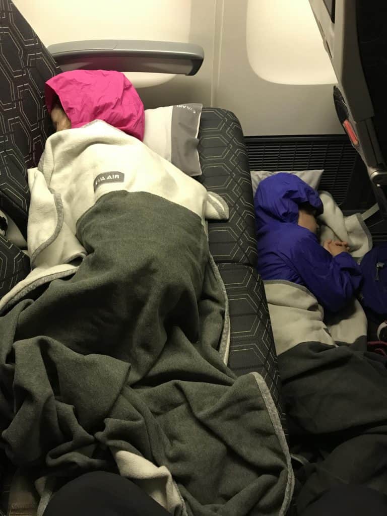Asleep on Long Flight