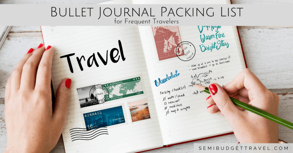 Bullet Journal Packing List