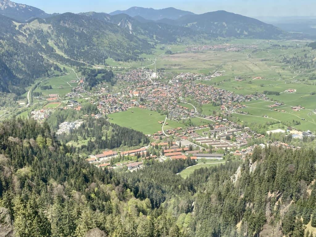 View of Oberammergau from Laber Bergbahn Cable Car