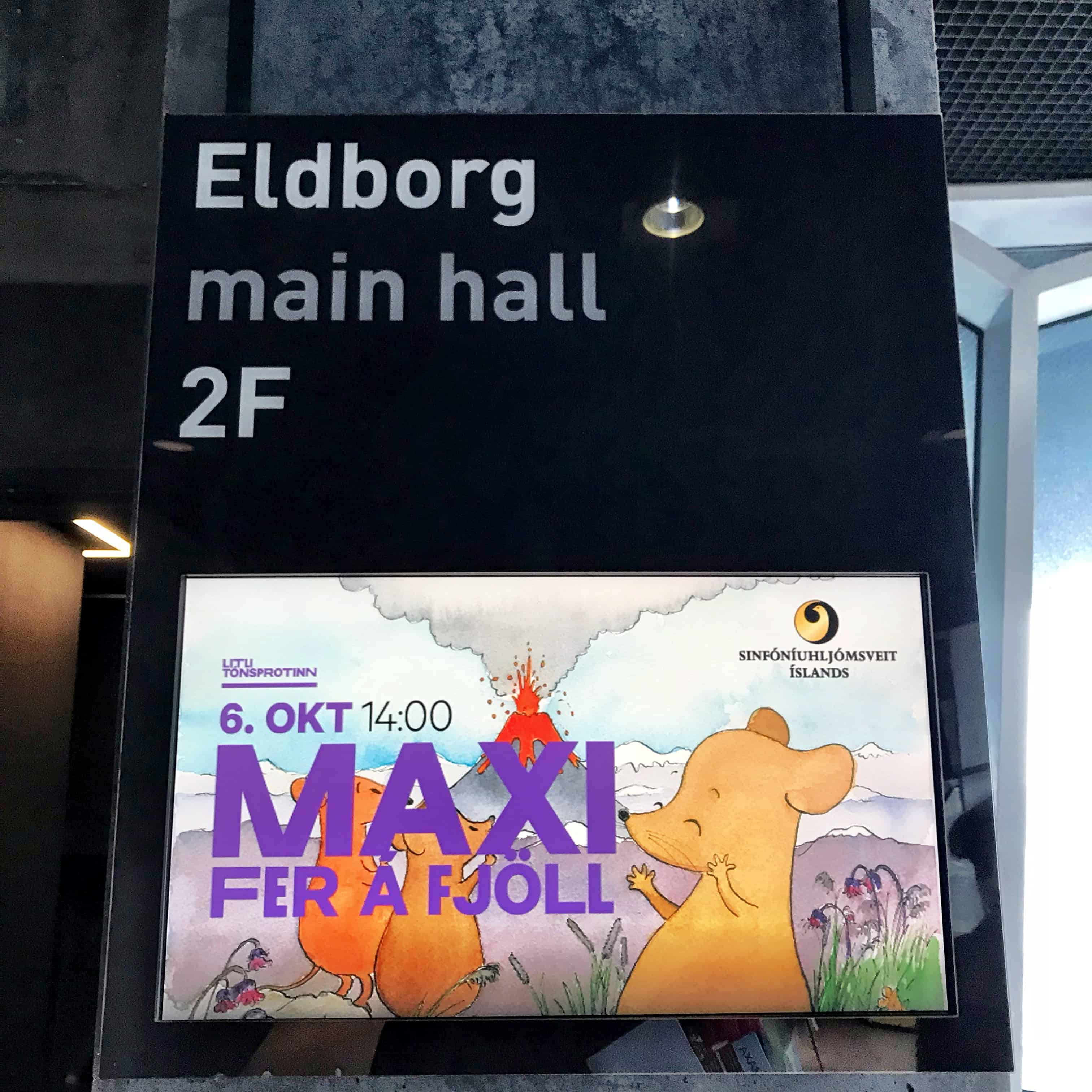Concert Sign at Harpa Iceland